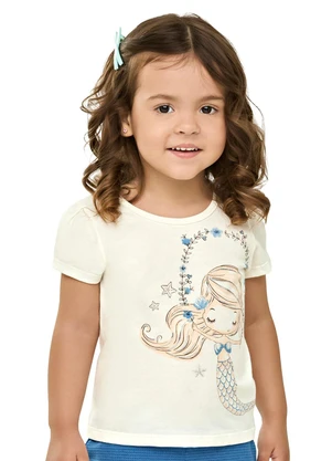Elian - Blusa Infantil Menina Sereia Bege - ELIAN