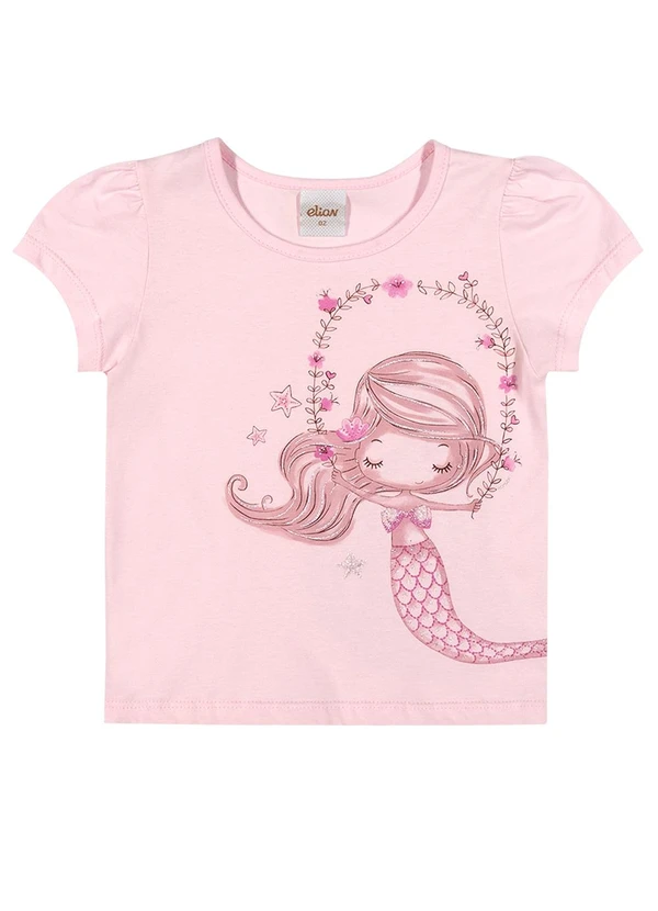 Elian - Blusa Infantil Menina Sereia Rosa 1