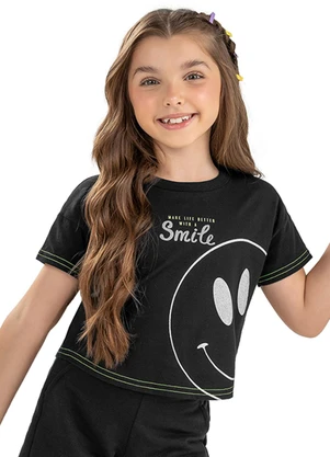 Blusa Infantil Menina Smile Elian (Preto) - ELIAN