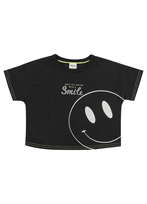 Elian - Blusa Infantil Menina Smile Elian Preto 3