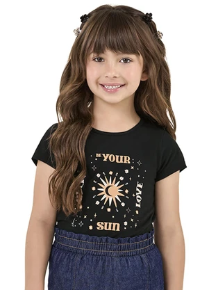 Elian - Blusa Infantil Menina Sol Preto - ELIAN