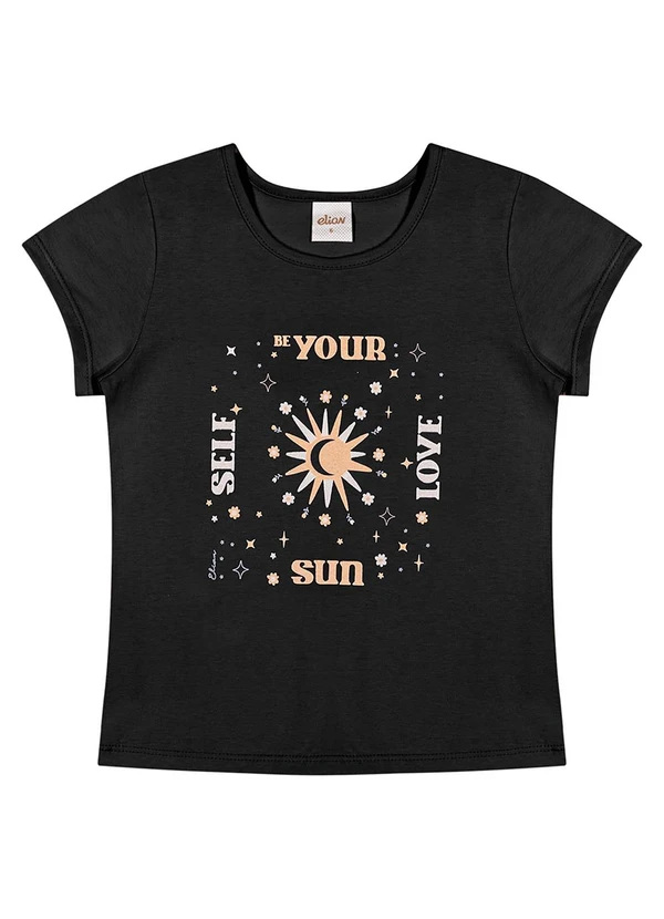 Elian - Blusa Infantil Menina Sol Preto 3