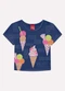 Kyly - Blusa Infantil Menina Sorvete Azul - variação: Azul