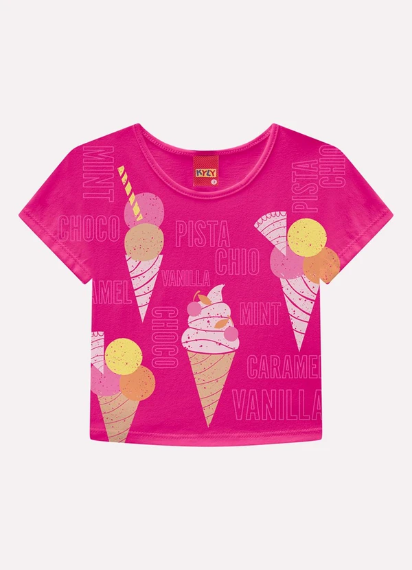 Kyly - Blusa Infantil Menina Sorvete Rosa