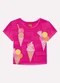 Kyly - Blusa Infantil Menina Sorvete Azul - variação: Rosa