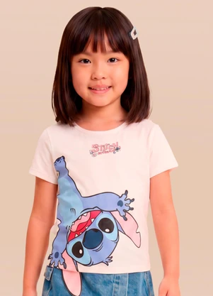 Brandili - Blusa Infantil Menina Stitch Bege - BRANDILI