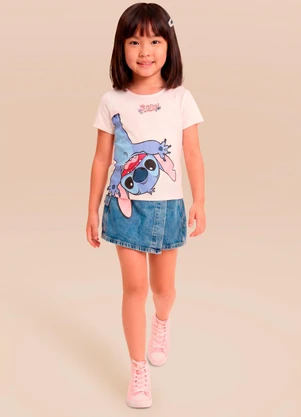Brandili - Blusa Infantil Menina Stitch Bege - BRANDILI
