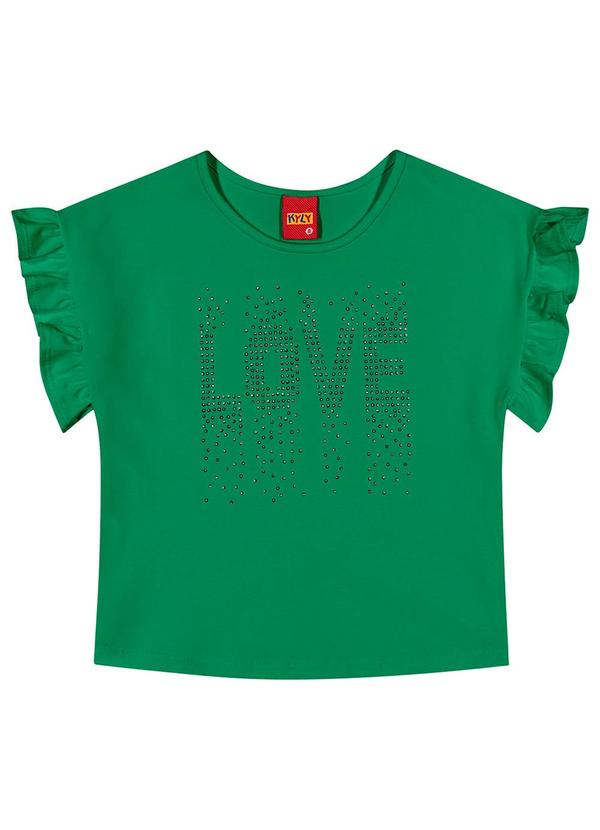 Kyly - Blusa Infantil Menina Strass Verde