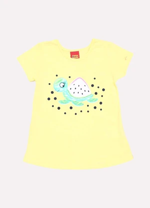 Kyly - Blusa Infantil Menina Tartaruga Amarelo - KYLY