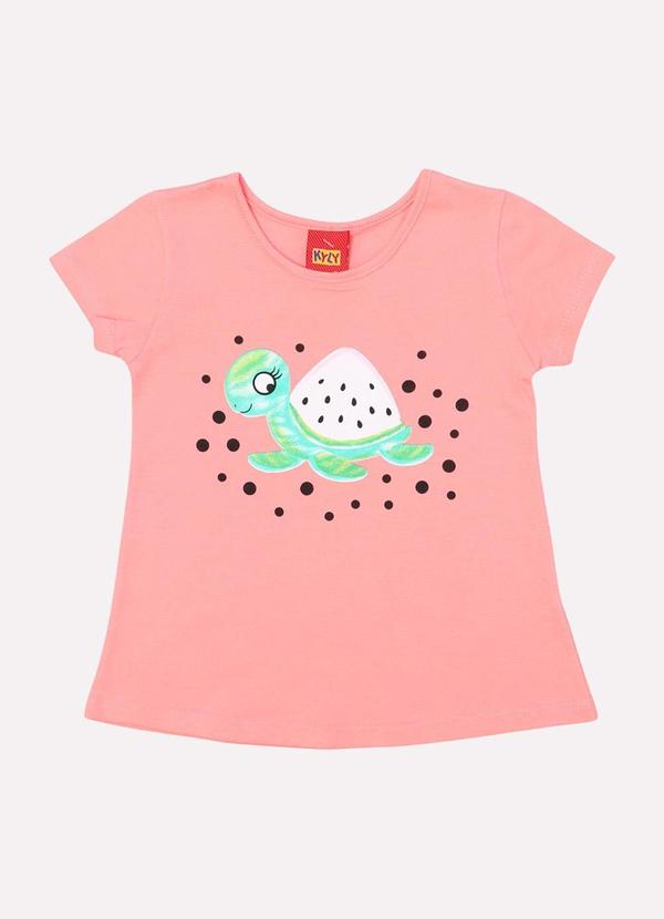 Kyly - Blusa Infantil Menina Tartaruga Rosa