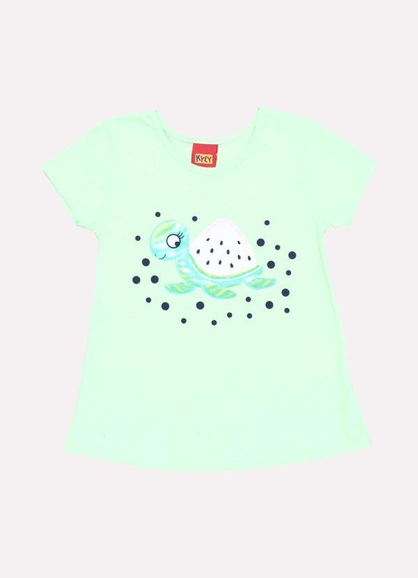Kyly - Blusa Infantil Menina Tartaruga Verde