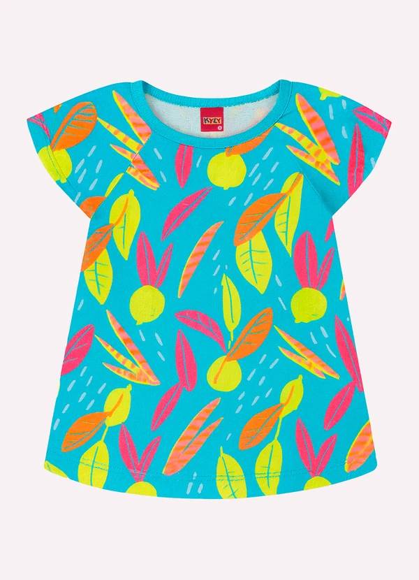 Kyly - Blusa Infantil Menina Tropical Azul