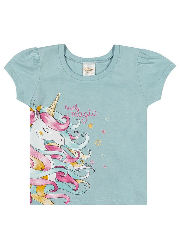 Elian - Blusa Infantil Menina Unicórnio Elian Azul