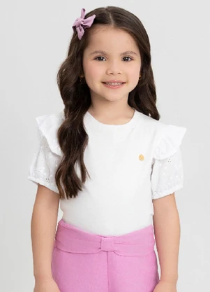 Up Baby - Blusa Infantil MeninaBranco - UP BABY