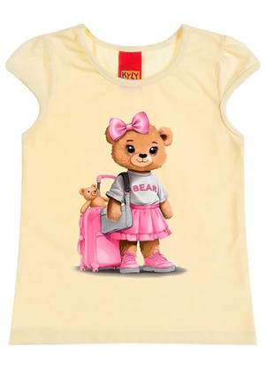 Kyly - Blusa Infantil Menina Ursinha Amarelo - KYLY