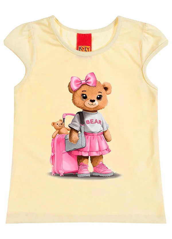 Kyly - Blusa Infantil Menina Ursinha Amarelo