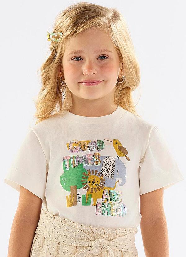 Up Baby - Blusa Infantil para Menina Good Times Bege