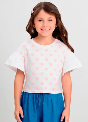 Blusa Infantil para Menina Quimby Branco - QUIMBY