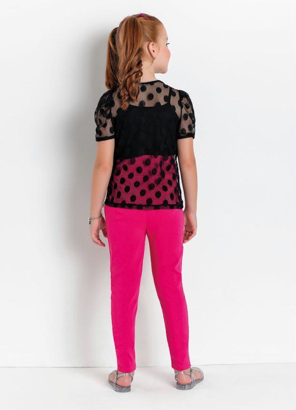 Outlet - Blusa Infantil Poá Mangas Bufantes 3