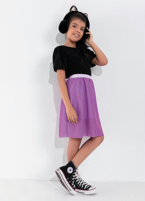 Outlet - Blusa Infantil Preta com Mangas Bufantes 3