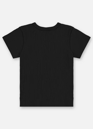 Up Baby - Blusa Infantil Ribana Canelada Preto - UP BABY