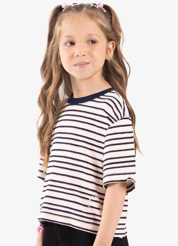 Rovi Kids - Blusa Infantil Visco Maquinetada Azul 1
