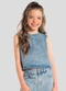 Brandili - Blusa Jeans Infantil Menina Azul - variação: Azul