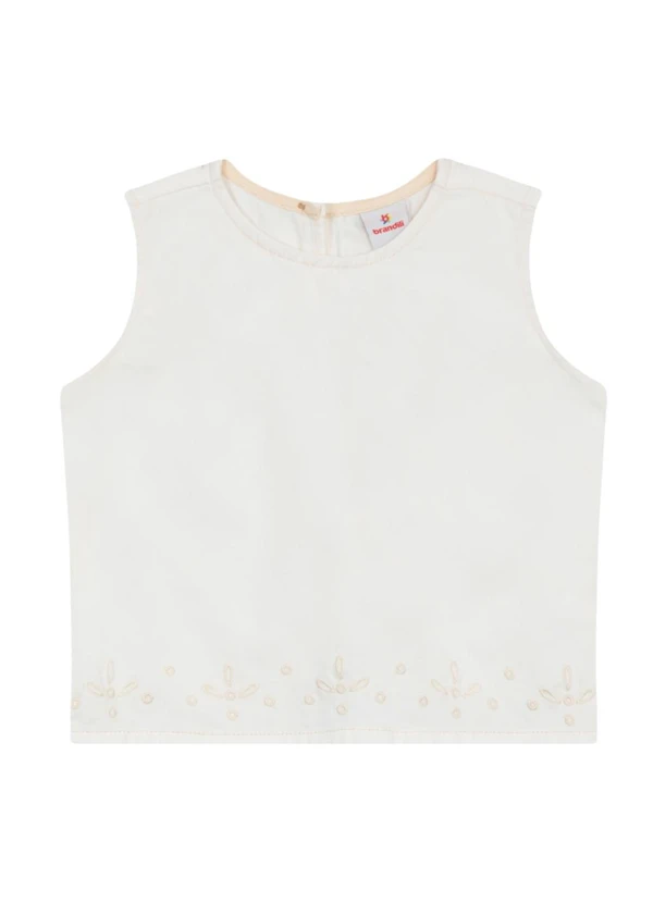 Brandili - Blusa Jeans Infantil Menina Bege