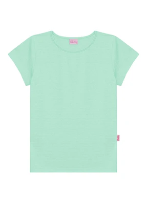 Duduka - Blusa Juvenil Básica com Etiqueta Enfeite  Verde - DUDUKA
