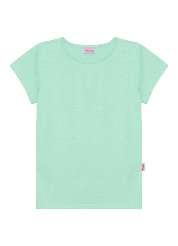 Duduka - Blusa Juvenil Básica com Etiqueta Enfeite  Verde