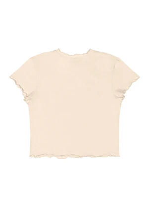 Gloss - Blusa Juvenil Básica em Cotton Bege - GLOSS