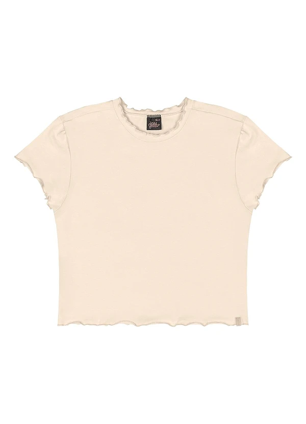 Gloss - Blusa Juvenil Básica em Cotton Bege