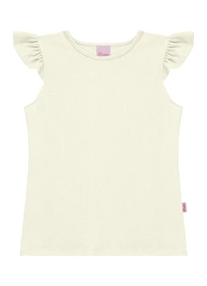 Duduka - Blusa Juvenil com Etiqueta Lateral  Bege - DUDUKA