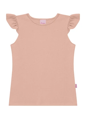 Duduka - Blusa Juvenil com Etiqueta Lateral  Rosa - DUDUKA