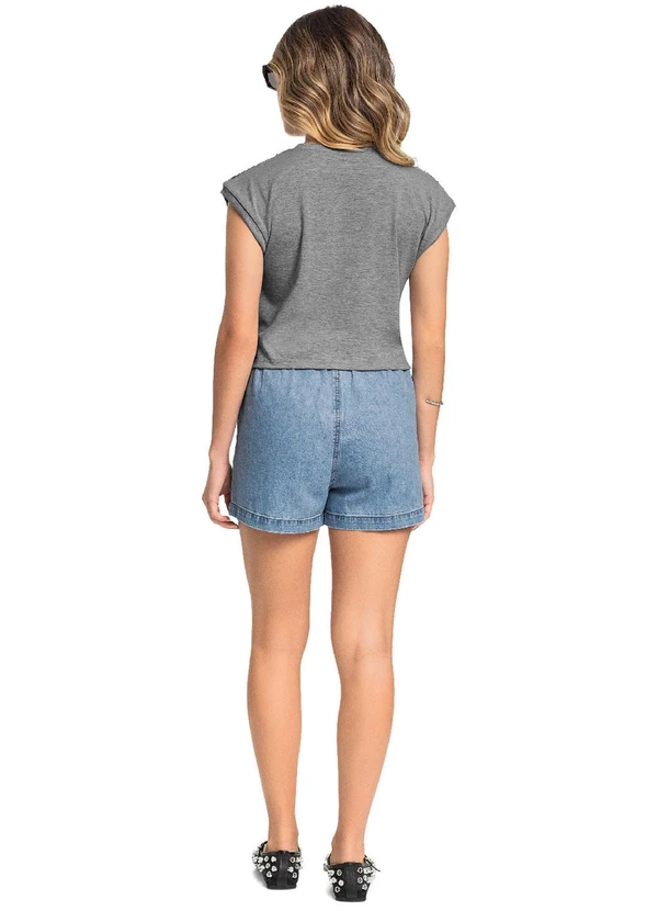 Gloss - Blusa Juvenil em Algodão e Paetê Cinza 4