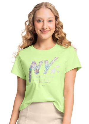 Gloss - Blusa Juvenil Ny em Algodão Verde - GLOSS