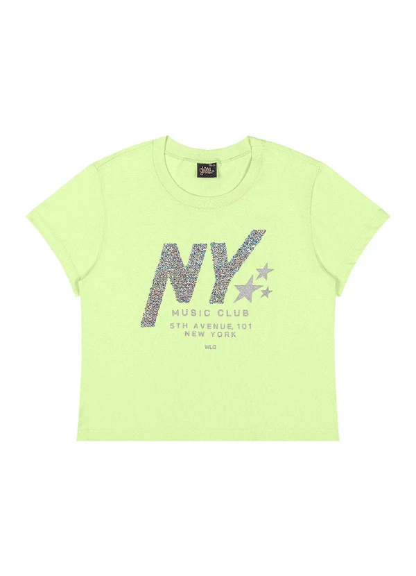 Gloss - Blusa Juvenil Ny em Algodão Verde 3