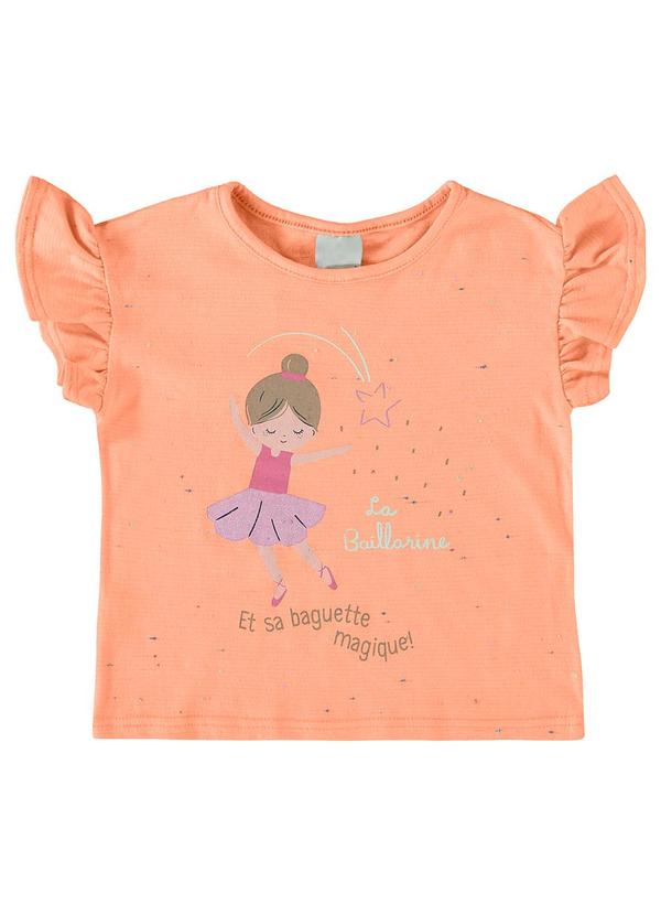 Malwee Kids - Blusa Laranja Box Bailarina Menina