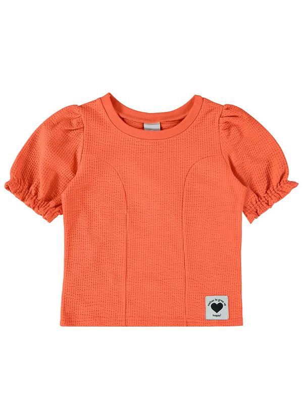 Malwee Kids - Blusa Laranja Box em Anarruga Menina