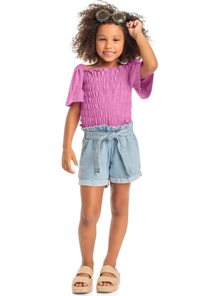 Quimby - Blusa Lastex Menina Infantil Roxo - QUIMBY