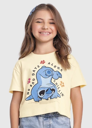 Fakini Kids - Blusa Lilo & Stitch Amarelo - FAKINI KIDS