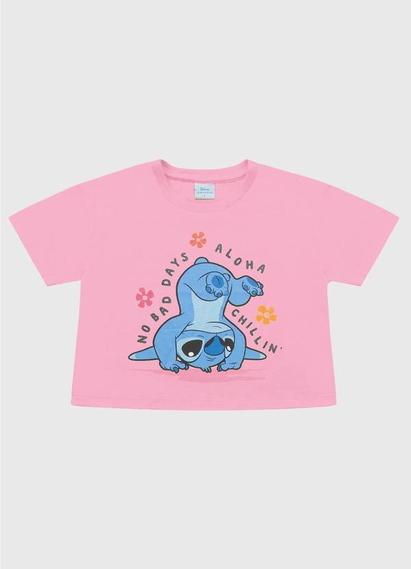 Fakini Kids - Blusa Lilo & Stitch Rosa