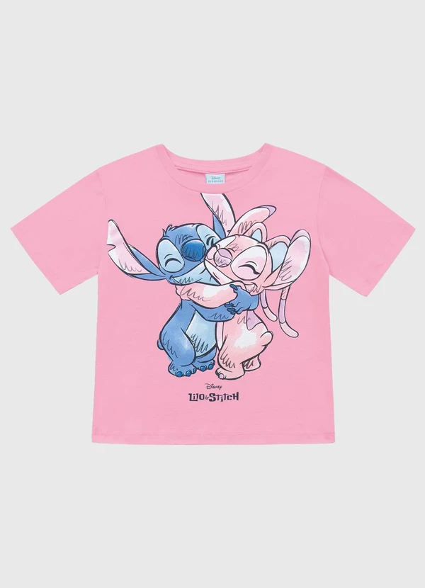 Fakini Kids - Blusa Lilo & Stitch Rosa
