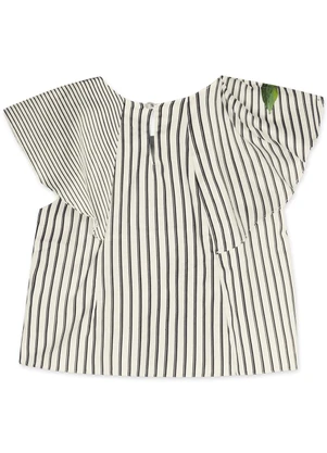 Lilica Ripilica - Blusa Listrada Manga Curta Infantil Bege - LILICA RIPILICA