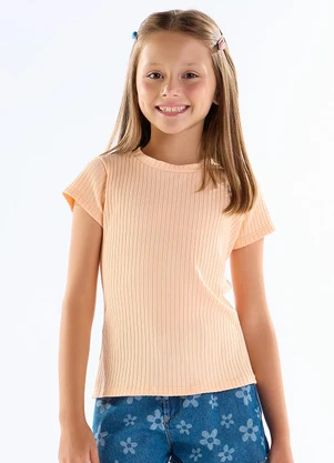 Pulla Bulla - Blusa Malha Canelada Laranja - PULLA BULLA