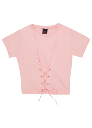 Pulla Bulla - Blusa Malha Rosa - PULLA BULLA