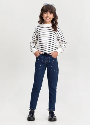 Alakazoo - Blusa Malha Sarja Listrada Azul - ALAKAZOO