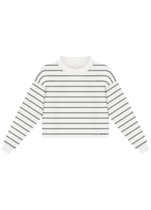 Alakazoo - Blusa Malha Sarja Listrada Cinza - ALAKAZOO