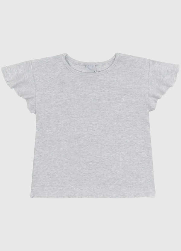 Malwee Kids - Blusa Manga Curta Babado em Ribana Algodão Azul 1