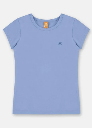 Up Baby - Blusa Manga Curta Básica em Cotton Azul - UP BABY